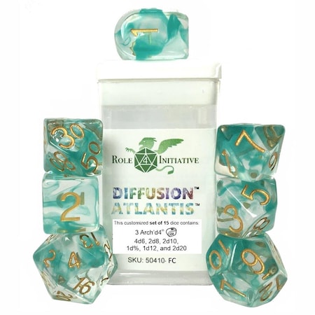 Role 4 Initiative Diffusion Atlantis Dice - Set of 7 R4I50410-7C